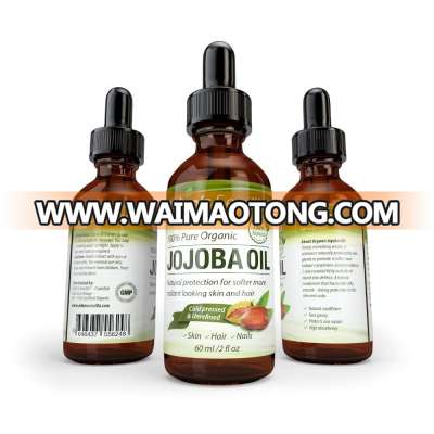 100% Pure Jojoba Oil - 60ml - Certified ORGANIC - Best Natural Oil Moisturiser for Radiant Looking Skin, Silky Smooth Hai-585134